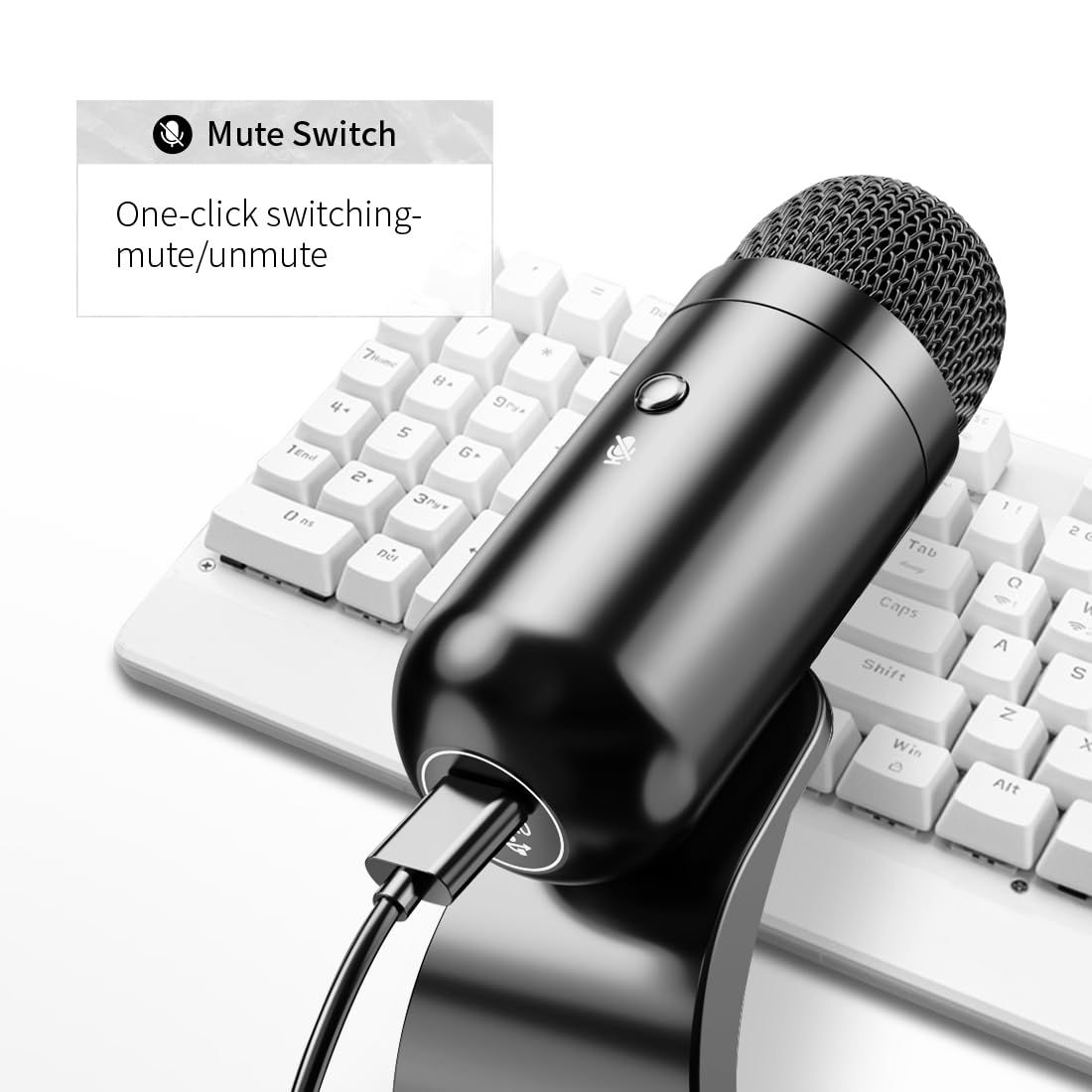 Liangstar Usb Computer Microphone, Podcast Mic Desktop With Mute Button For Recording Streaming, Omnidirectional Condenser, Plug